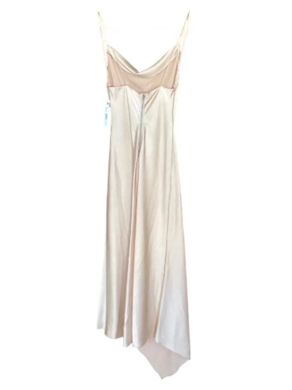 Alice + Olivia Harmony Drapey Slip Midi Dress Almond Size 0 New With Tags